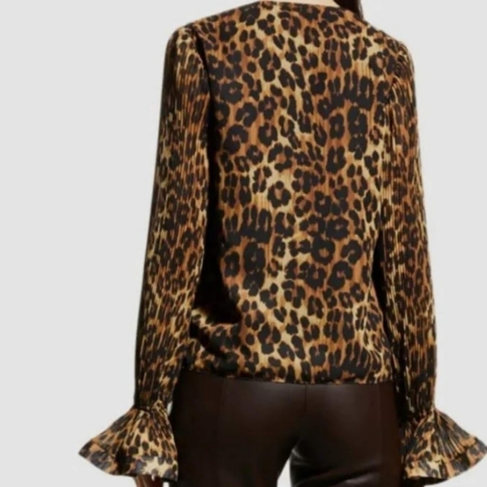 Milly Greer Leopard Print Blouse Top NWT - Picture 3 of 15